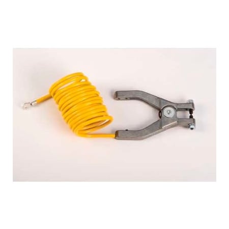 Justrite Justrite 10' Coil Insulated Antistatic Wire Hand Clamp W/ 1/4" Terminal 8497